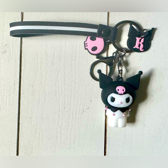 Kuromi Keychain Bag Charm with Wristlet NIP Hello Kitty & Friends - Picture 1 of 4